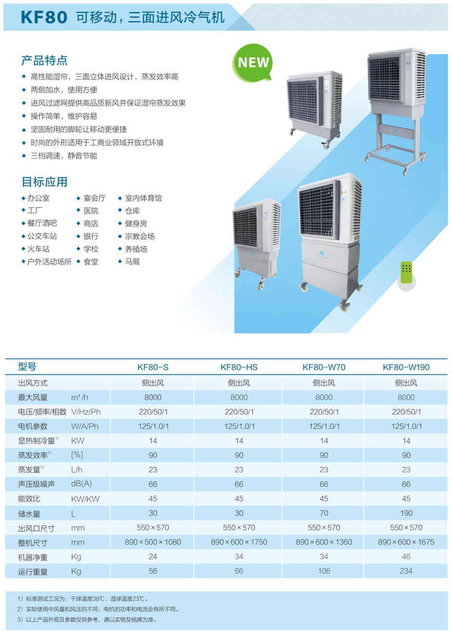 KF80可移動(dòng),三面進(jìn)風(fēng)冷氣機